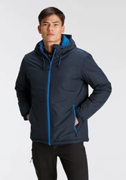 Funktionsjacke , Herren, Gr. 46, blau (marine), Obermaterial: 100% Polyester. Futter: 100% Polyester. Wattierung: 100% Polyester, sportlich, Langarm mit verstellbarem Klettverschluss, Jacken, Winddicht & Wasserabweisend & Atmungsaktiv
