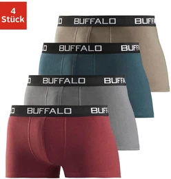 Boxer Boxershorts fr Herren , Herren, Gr. L, bunt (bordeaux, grau, petrol, khaki), Jersey, Obermaterial: 95% Baumwolle, 5% Elasthan, unifarben, krpernah, Unterhosen, aus Baumwoll-Mix