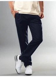 Jerseyhose Freizeithose aus 100% Baumwolle , Herren, Gr. M, US-Gren, blau (navy), 100% Baumwolle, casual, Hosen