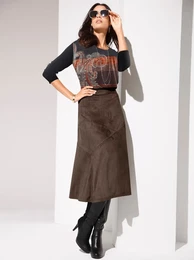 Longshirt AMBRIA Longshirt Gr. 46, bunt (schwarz, orange, gemustert) Damen Shirts