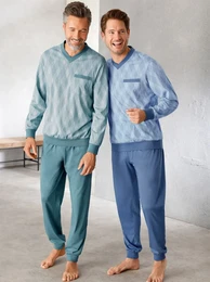 Schlafanzug KINGS CLUB Gr. 52/54, bunt (mint, blau) Herren Homewear-Sets