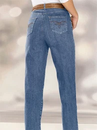 5-Pocket-Jeans CASUAL LOOKS Gr. 80, Langgren, blau (blau, bleached), Damen, 78% Baumwolle, 20% Polyester, 2% Elasthan, unifarben, Jeans