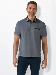 Poloshirt MARCO DONATI Kurzarm-Poloshirt Gr. 52/54, blau Herren Shirts