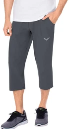 Jerseyhose 3/4-Hose mit Kordelzug , Herren, Gr. XL, US-Gren, grau (anthrazit), 74% Nylon, 26% Elastan, Basic, Hosen