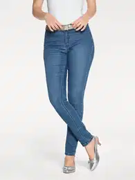 Push-up-Jeans Gr. 19, Kurzgren, blau (bleached) Damen Jeans