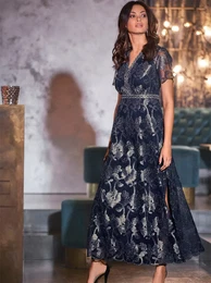 Abendkleid Abendkleid Gr. 48, Normalgren, blau (marine) Damen Kleider