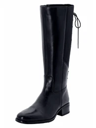 Weitschaftstiefel Groe Gren Gr. 37, XL-Schaft, schwarz Damen Schuhe in Schaftweite XXL mit Stretch-Einsatz und Schnrung