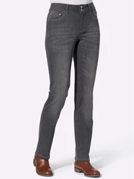 Bequeme Jeans CASUAL LOOKS Gr. 19, Kurzgren, grau (grey, denim) Damen Jeans