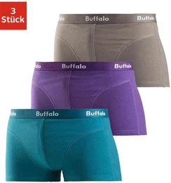 Hipster , Herren, Gr. 8 (XXL), bunt (lila, petrol, grau), Jersey, Obermaterial: 95% Baumwolle, 5% Elasthan, Unterhosen, knapp sitzende Boxershorts aus Baumwollmischung