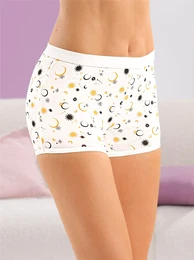 Panty WSCHEPUR Gr. 44/46, wei (wei, bedruckt), Damen, 95% Baumwolle, 5% Elasthan, Unterhosen