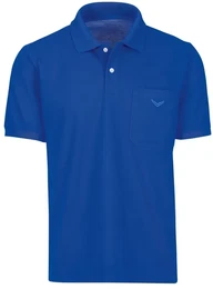 Poloshirt Polohemd mit Brusttasche , Herren, Gr. M, blau (royal), 100% Baumwolle, Basic, Kurzarm, Shirts