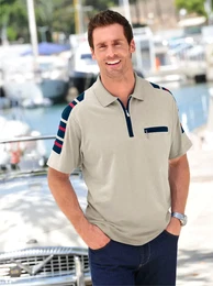 Poloshirt CATAMARAN Kurzarm-Poloshirt Gr. 56/58, beige, Herren, 100% Baumwolle, unifarben, Shirts