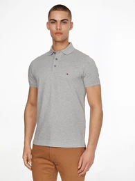 Poloshirt 1985 SLIM POLO , Herren, Gr. XXXL, grau (light grau), Piquu00e9, Obermaterial: 96% Baumwolle, 4% Elasthan, meliert, bestickt, Basic, slim fit, Kurzarm eingesetzt Bndchen, Shirts, aus leicht strukturiertem Piqu-Material