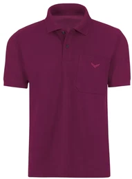 Poloshirt Polohemd mit Brusttasche , Herren, Gr. 4XL, rot (sangria), 100% Baumwolle, Basic, Kurzarm, Shirts