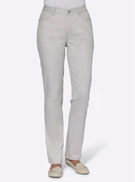 Bequeme Jeans CASUAL LOOKS Gr. 20, Kurzgren, grau (hellgrau), Damen, 96% Baumwolle, 4% Elasthan, unifarben, Jeans