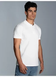 Poloshirt Slim Fit Poloshirt aus DELUXE-Piqu , Herren, Gr. XL, wei, 100% Baumwolle, Basic, Kurzarm, Shirts