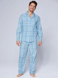 Schlafanzug KINGS CLUB Gr. 52/54, bunt (blau, grn, kariert) Herren Homewear-Sets