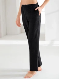 Jerseyhose FEEL GOOD Gr. 20/21, Kurzgren, schwarz (schwarz, grau, meliert) Damen Hosen