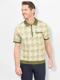 Poloshirt MARCO DONATI Kurzarm-Poloshirt Gr. 52/54, grn (khaki, bedruckt), Herren, 100% Baumwolle, Kragen und rmelabschluss:95% Baumwolle, 5% Elasthan, gemustert, mehrfarbig, Shirts