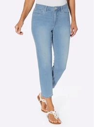 7/8-Jeans CASUAL LOOKS Gr. 48, Normalgren, blau (blau, bleached), Damen, 81% Baumwolle, 17% Polyester, 2% Elasthan, unifarben, Jeans