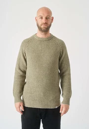 Strickpullover Big Ben , Herren, Gr. M, beige, 80% Wolle, 20% Polyamid, unifarben, casual, normal, Rundhals, Langarm, Pullover, im trendigen Ripp-Strick-Design