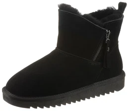 Winterboots ALASKA Gr. 42, schwarz Damen Schuhe aus echtem Lammfell, G-Weite