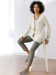 Strickpullover Pullover Gr. 34, wei (offwhite) Damen Pullover