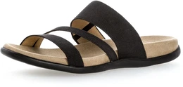 Pantolette Gr. 39, schwarz Damen Schuhe Keilabsatz, Sommerschuh, Schlappen mit atmungsaktivem Lederfutter