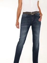 Bequeme Jeans CASUAL LOOKS Gr. 19, Kurzgren, blau (dunkelblau), Damen, 98% Baumwolle, 2% Elasthan, unifarben, Jeans