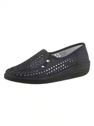 Slipper CLASSIC Gr. 43, blau, Damen, Glattleder, Nubukleder, Nubukleder, Schuhe
