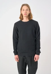 Sweatshirt Noitch , Herren, Gr. M, schwarz, 45% Wolle, 37% Baumwolle, 18% Polyamid, unifarben, casual, Rundhals, Langarm, Sweatshirts, aus gebondeter Wolle