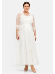 Abendkleid Groe Gren Gr. 50, Normalgren, wei (offwhite) Damen Kleider Brautkleid mit weit ausgestelltem Rockteil