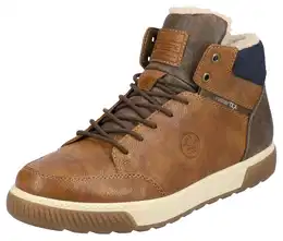 Winterboots , Herren, Gr. 45, braun (braun, kombiniert), Lederimitat, sportlich, Schuhe, mit wasserabweisender riekerTEX-Membran