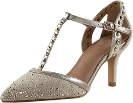 Pumps Gr. 36, goldfarben Damen Schuhe Spangenpumps