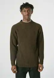 Strickpullover Big Ben , Herren, Gr. L, schwarz, 80% Wolle, 20% Polyamid, unifarben, casual, normal, Rundhals, Langarm, Pullover, im trendigen Ripp-Strick-Design