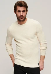 Superdry Strickpullover TEXTURED CREW KNIT JUMPER beige (ecru heather)