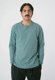 Langarmshirt Ligull , Herren, Gr. M, grn (grn, blau), 100% Baumwolle, unifarben, casual, normal, Rundhals, Langarm, Shirts, mit lockerem Schnitt