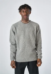 Strickpullover Spacer , Herren, Gr. XL, grau (hellgrau), 80% Wolle, 20% Polyamid, unifarben, casual, normal, Rundhals, Langarm, Pullover, mit lockerem Schnitt
