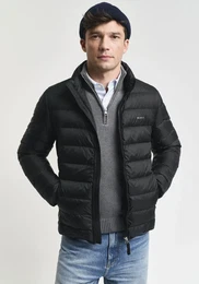 Daunenjacke Light Down Jacket Daunen leicht pflegeleicht , Herren, Gr. L, schwarz, Web, Obermaterial: 100% Polyester. Wattierung: 90% Daunen, 10% Federn, unifarben, casual, normal hftlang, Langarm eingesetzt abgesteppt mit innenliegendem Gummizug