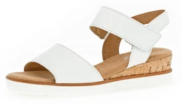 Sandalette GENUA Gr. 39, wei Damen Schuhe Sommerschuh, Sandale, Keilabsatz, mit Klettverschluss, Weite G