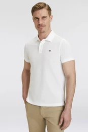 Poloshirt REG SHIELD SS PIQUE POLO , Herren, Gr. XXL, wei, Jersey, Obermaterial: 100% Baumwolle, unifarben, casual, regular fit hftlang, hoch geschlossener Ausschnitt, Kurzarm Bndchen, Shirts, mit Logo und Flachstrickkragen 100% Baumwolle Piq