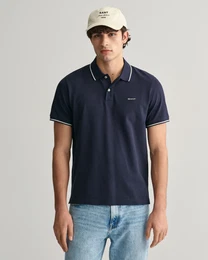 Poloshirt TIPPING SS PIQUE POLO , Herren, Gr. M, blau (evening blau), Jersey, Obermaterial: 100% Baumwolle, casual, Kurzarm, Shirts