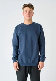 Sweatshirt Ligull , Herren, Gr. S, blau (dunkelblau), 100% Baumwolle, meliert, casual, Rundhals, Sweatshirts, mit kleiner Mwen-Stickerei