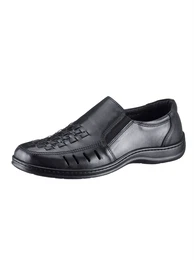 Slipper AIRSOFT Gr. 45, schwarz, Herren, Glattleder, Schuhe