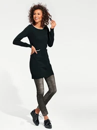Longpullover Longpullover Gr. 34, schwarz Damen Pullover