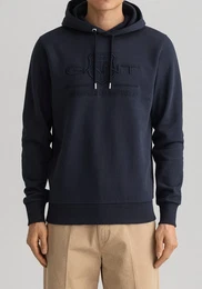 Kapuzensweatshirt TONAL ARCHIVE SHIELD , Herren, Gr. L, blau (evening blau), Web, Obermaterial: 100% Baumwolle, casual, regular fit hftlang, hoch geschlossener Ausschnitt, Langarm mit rmeleinsatz 1-Knopf-Manschette, Sweatshirts, mit Bndchen a