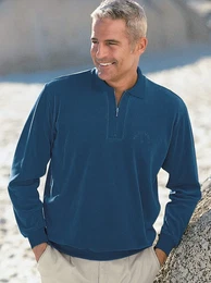 Sweatshirt CATAMARAN Gr. 52/54, blau (jeansblau), Herren, 80% Baumwolle, 20% Polyester, unifarben, Sweatshirts