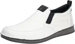 Slipper , Herren, Gr. 43, wei, Leder, casual, Schuhe, Halbschuh, Freizeitschuh mit beidseitigen Stretcheinstzen