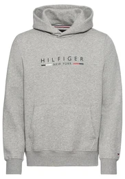 Hoodie HILFIGER NEW YORK HOODY , Herren, Gr. S, grau (light grau heather), Sweatware, Obermaterial: 63% Baumwolle, 37% Polyester, casual, regular fit hftbedeckend, Langarm Rippbndchen, Sweatshirts, mit Kngurutasche