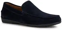 Mokassin U SIRON A , Herren, Gr. 44, blau (navy), Leder, elegant, Schuhe Mokassin Slipper, Loafer, Pennyloafer, Slipper Slipper in eleganter Optik